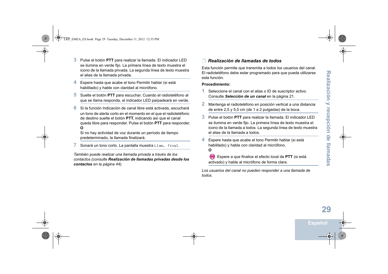 Realización de llamadas de todos | Motorola DP 2600 User Manual | Page 437 / 900