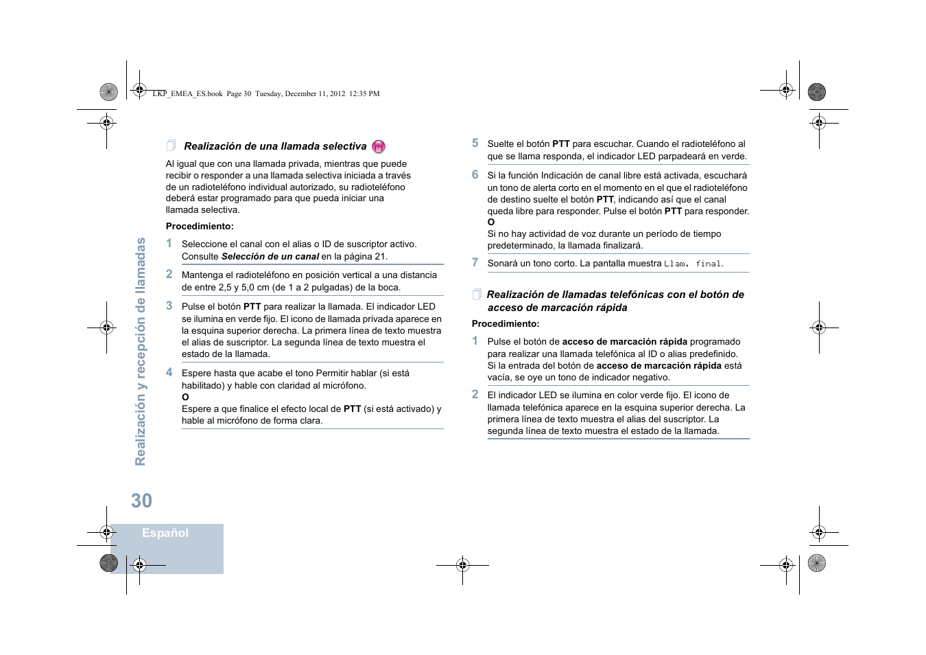 Realización de una llamada selectiva, De marcación rápida | Motorola DP 2600 User Manual | Page 438 / 900