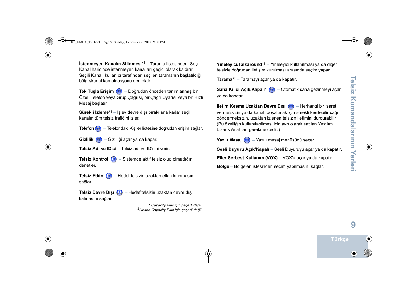 Te lsiz kumandalar ın ın y erleri | Motorola DP 2600 User Manual | Page 517 / 900