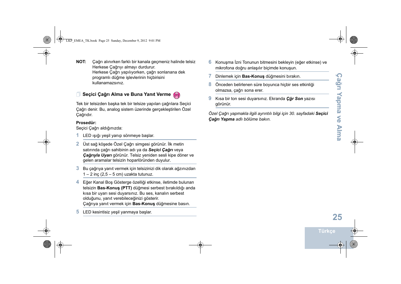 Seçici çağrı alma ve buna yanıt verme | Motorola DP 2600 User Manual | Page 533 / 900