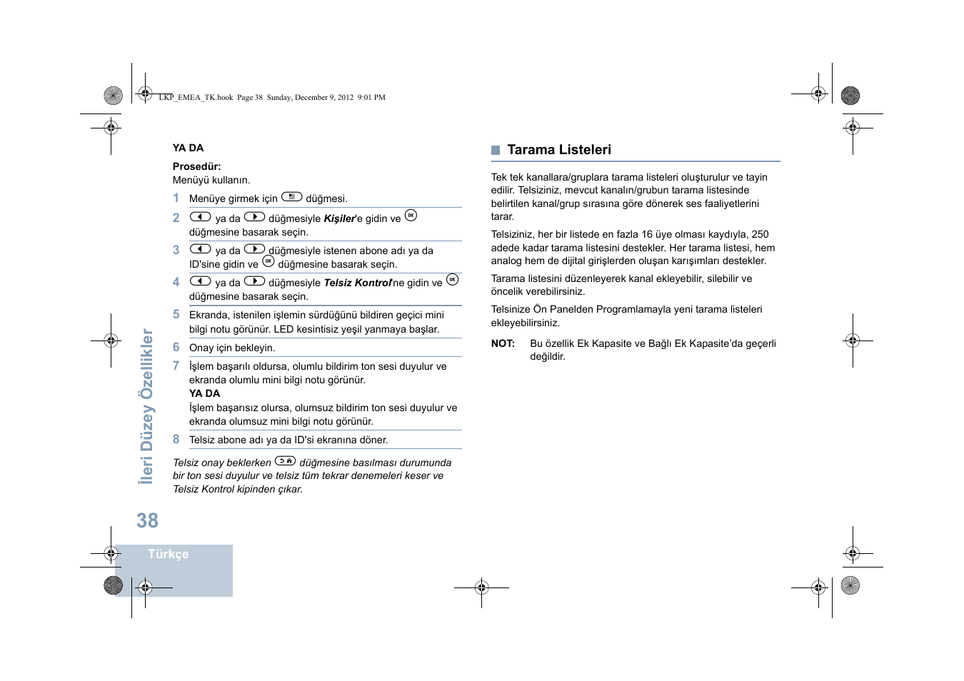 Tarama listeleri, Sayfa, Ileri düzey özellikler | Motorola DP 2600 User Manual | Page 546 / 900