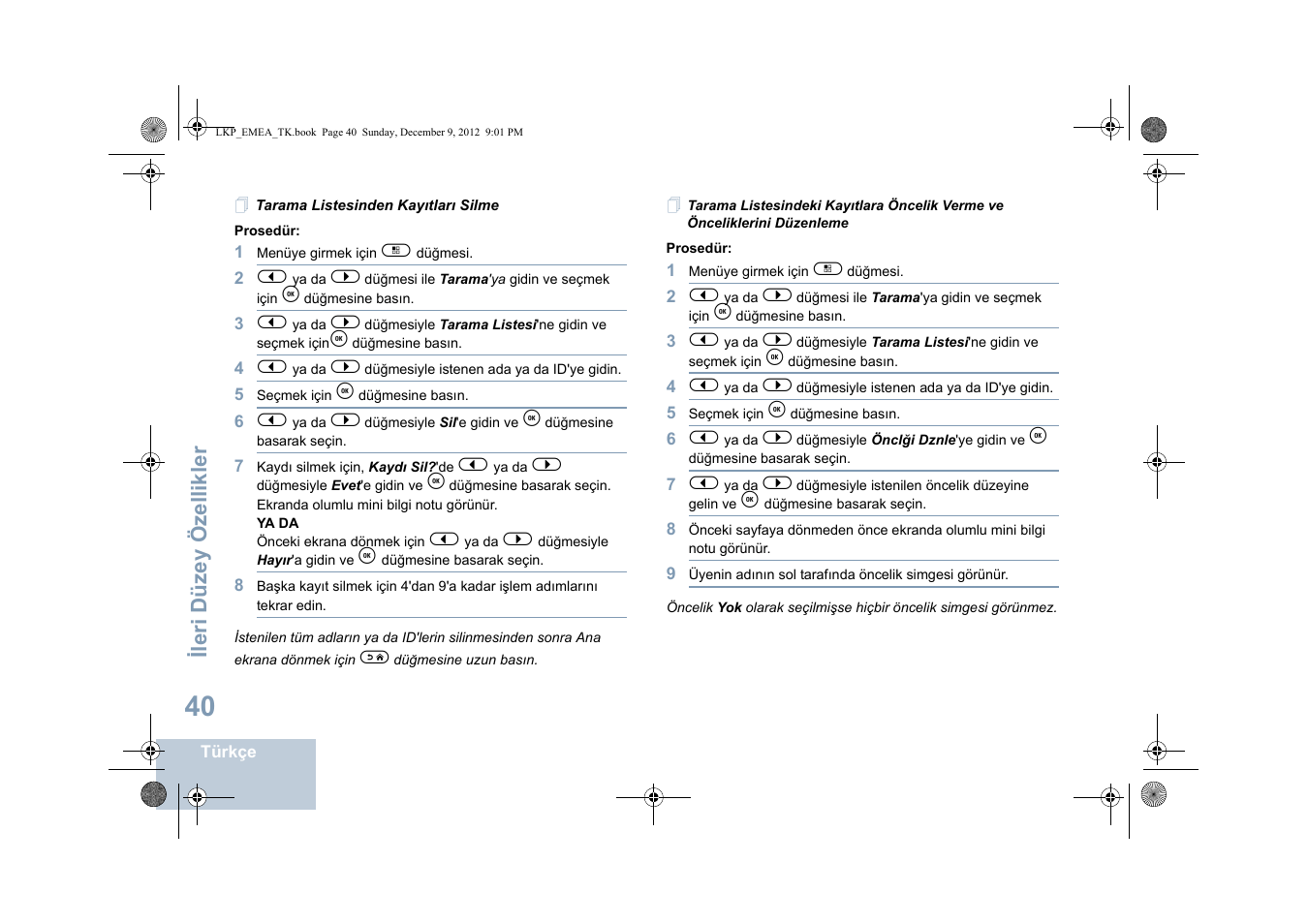 Tarama listesinden kayıtları silme | Motorola DP 2600 User Manual | Page 548 / 900