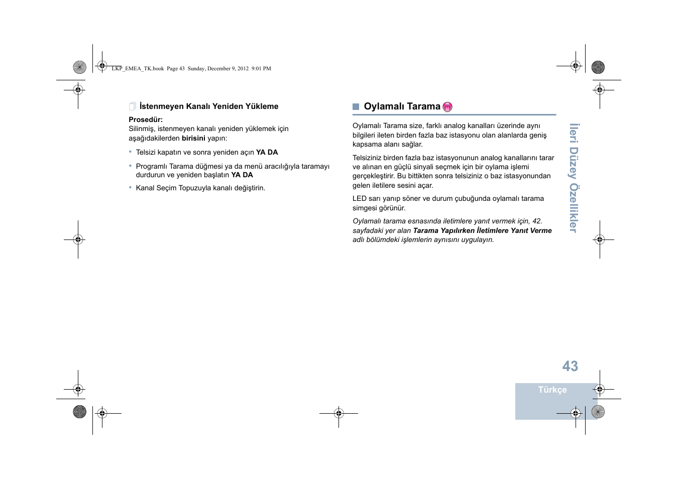 Istenmeyen kanalı yeniden yükleme, Oylamalı tarama, Sayfa | Ileri düzey özellikler | Motorola DP 2600 User Manual | Page 551 / 900