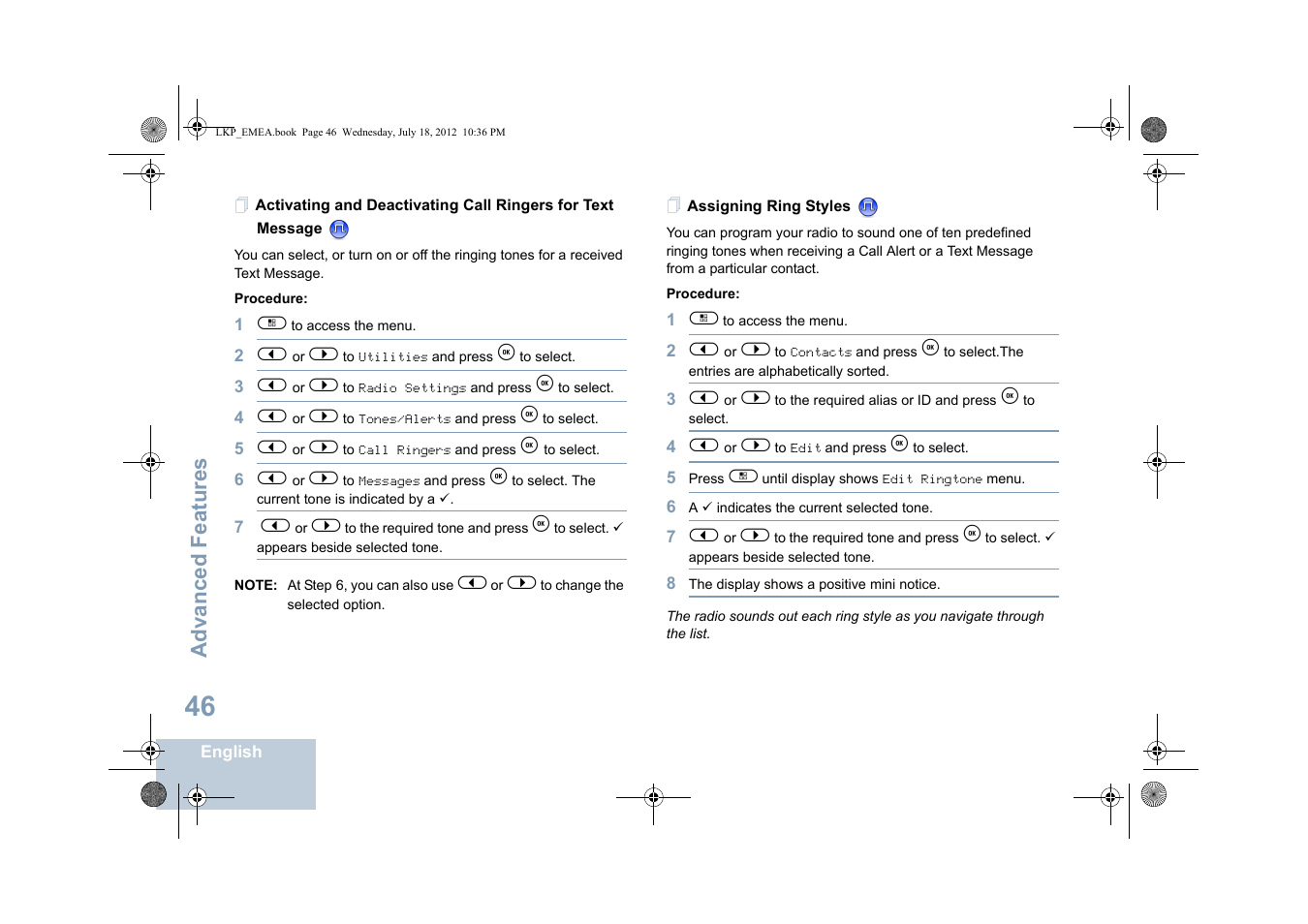 Assigning ring styles | Motorola DP 2600 User Manual | Page 56 / 900