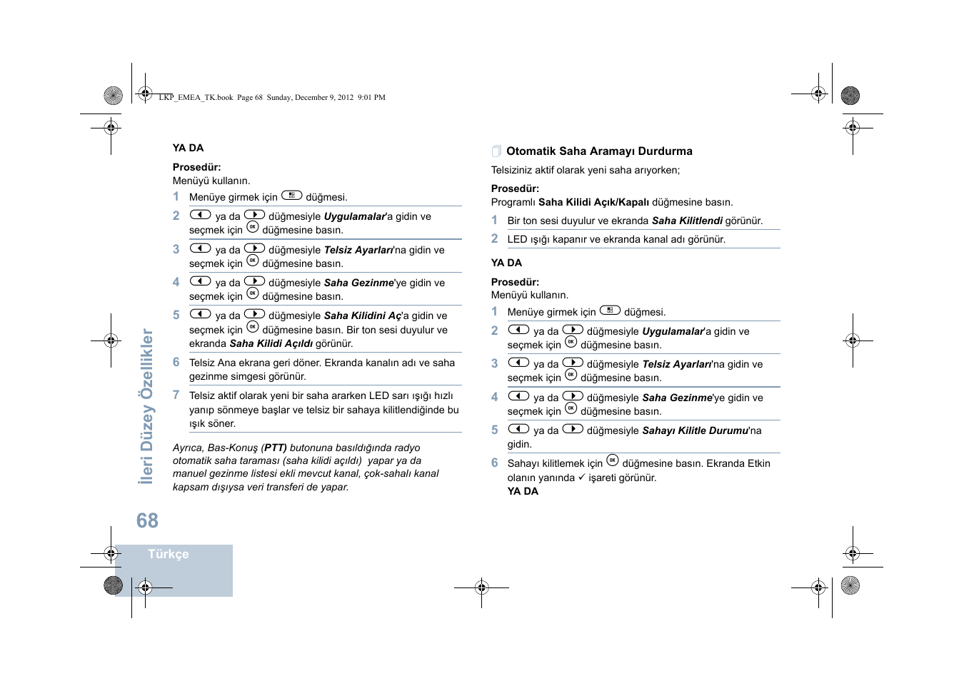 Otomatik saha aramayı durdurma | Motorola DP 2600 User Manual | Page 576 / 900