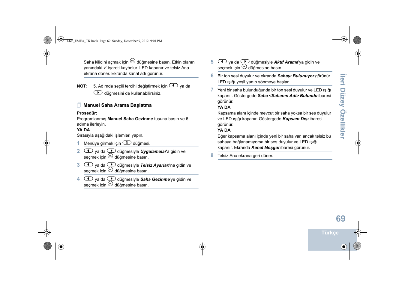 Manuel saha arama başlatma | Motorola DP 2600 User Manual | Page 577 / 900