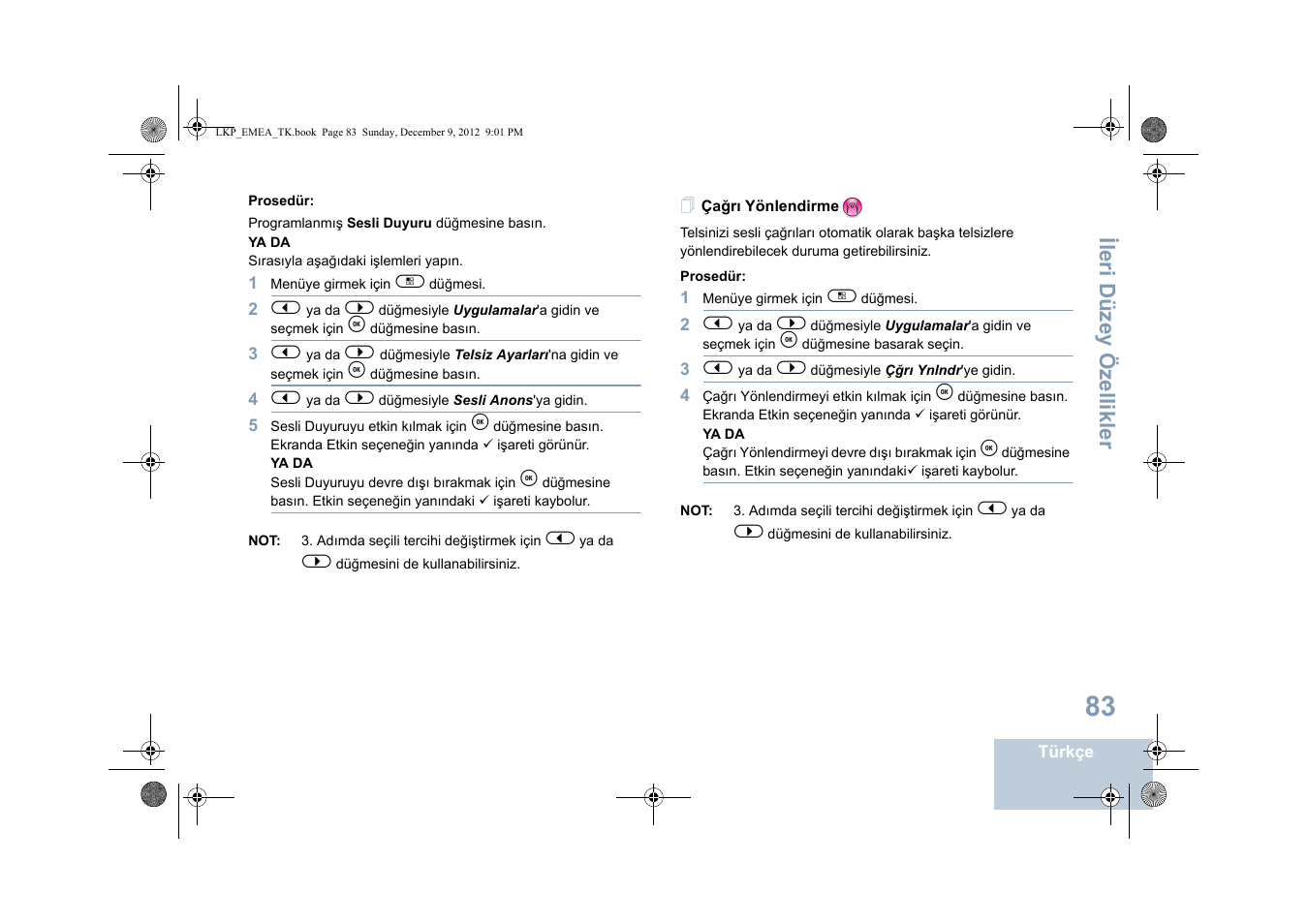 Çağrı yönlendirme | Motorola DP 2600 User Manual | Page 591 / 900