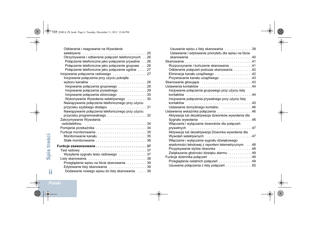 Sp is t re ś ci | Motorola DP 2600 User Manual | Page 602 / 900