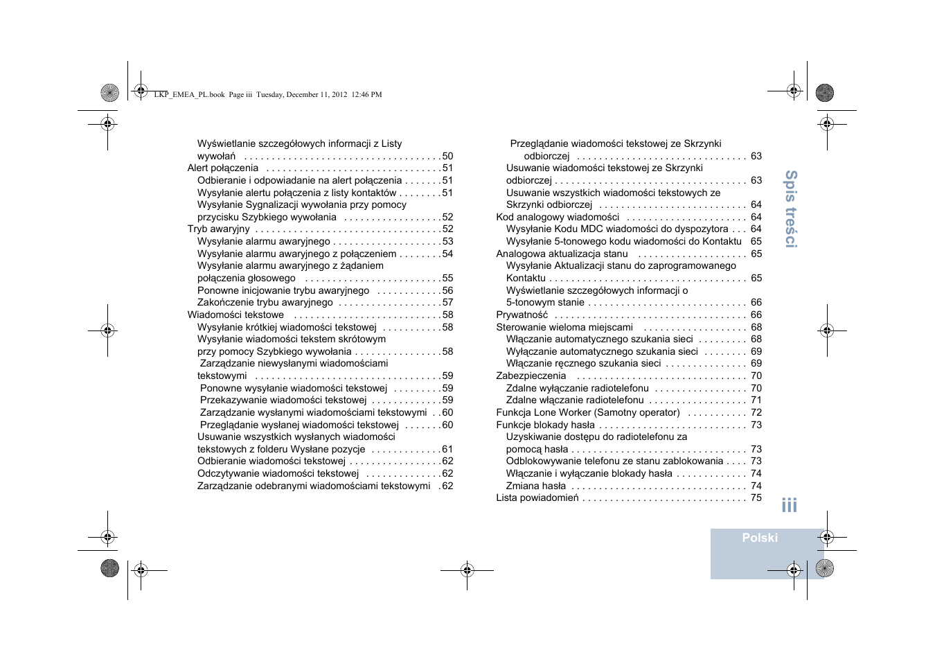 Sp is t re ści | Motorola DP 2600 User Manual | Page 603 / 900