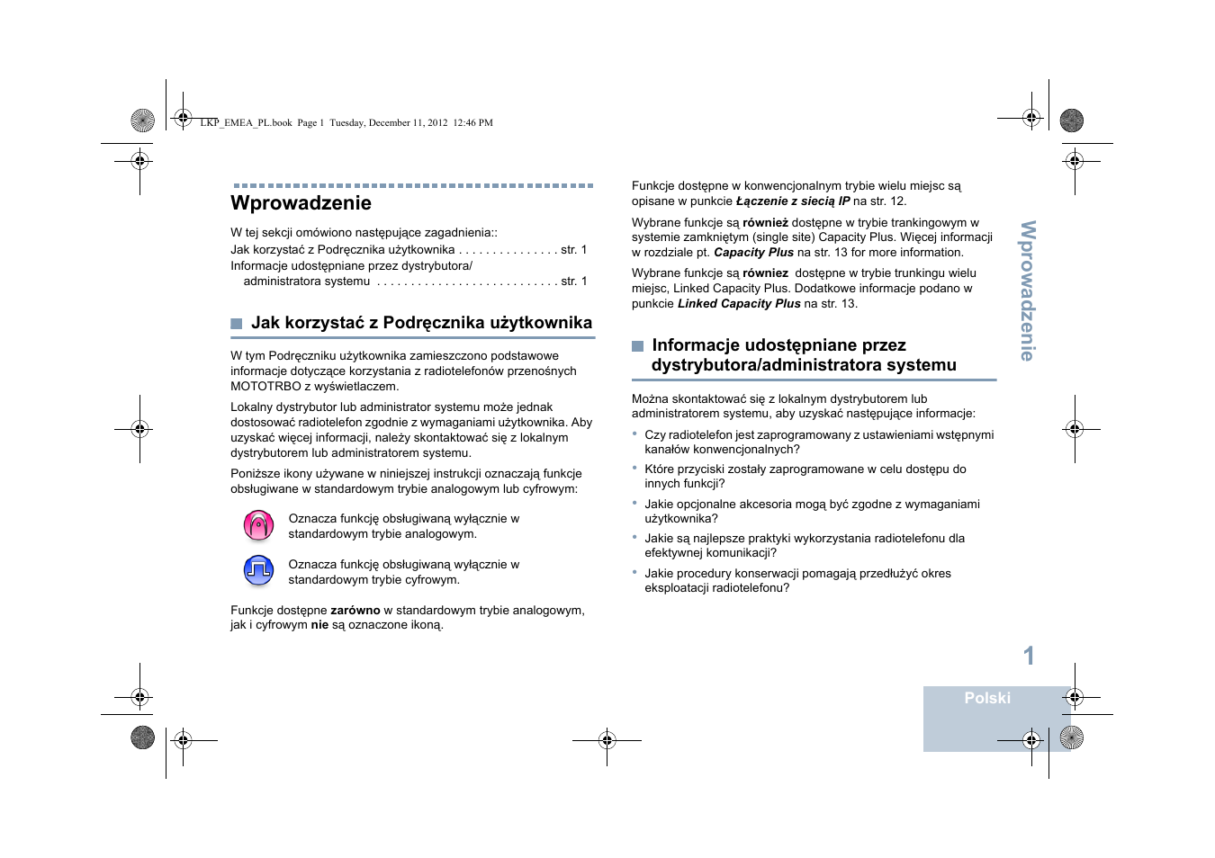 Wprowadzenie, Jak korzystać z podręcznika użytkownika, Administratora systemu | Motorola DP 2600 User Manual | Page 609 / 900