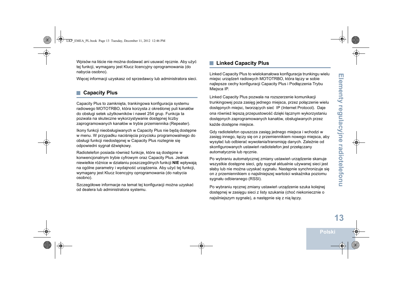 Capacity plus, Linked capacity plus, Capacity plus linked capacity plus | Elementy regulacyjne radiotelefonu | Motorola DP 2600 User Manual | Page 621 / 900