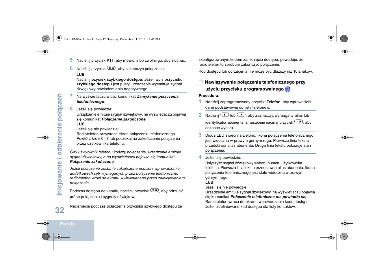 Inicjowanie i odbieranie po łą cze ń | Motorola DP 2600 User Manual | Page 640 / 900