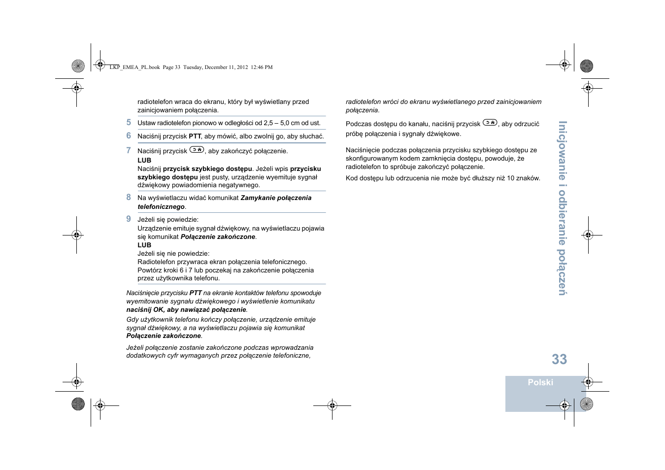 Inicjowanie i odbieranie po łą cze ń | Motorola DP 2600 User Manual | Page 641 / 900