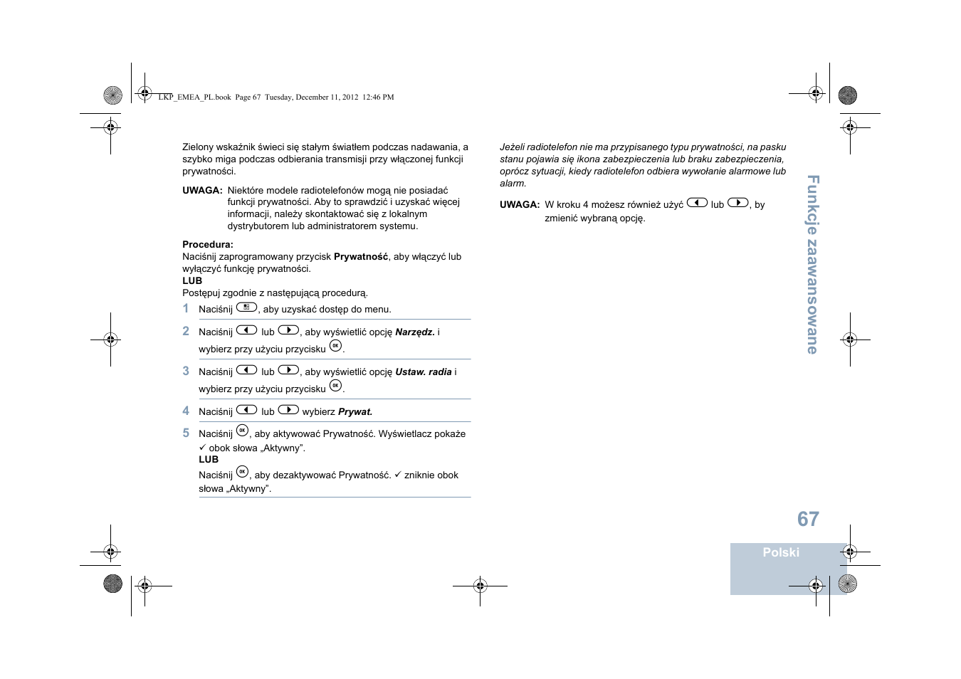 Fu n kcje zaaw an so wan e | Motorola DP 2600 User Manual | Page 675 / 900