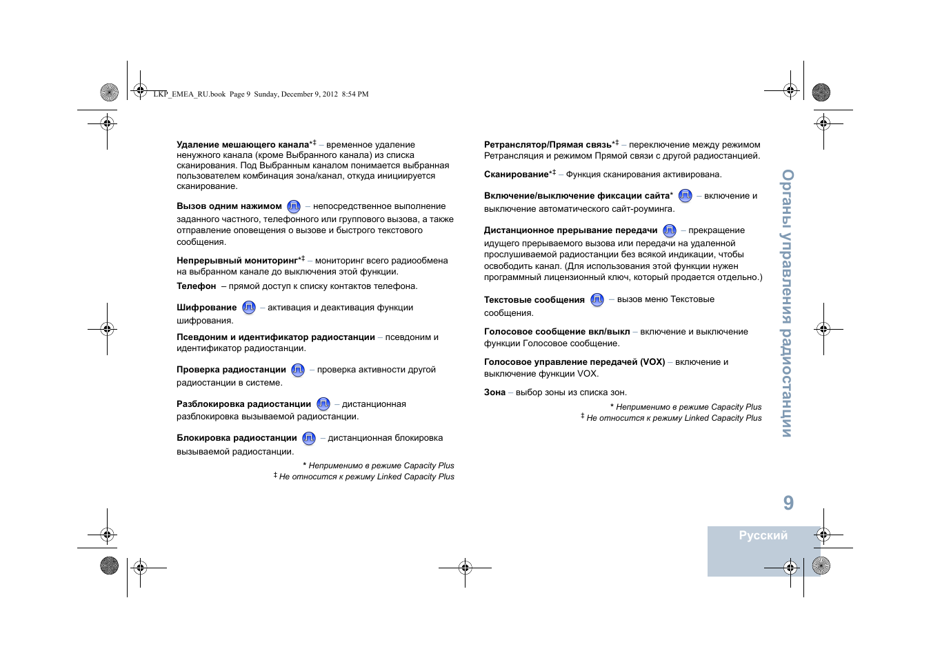 Органы упр ав л ени я радио ст анции | Motorola DP 2600 User Manual | Page 719 / 900