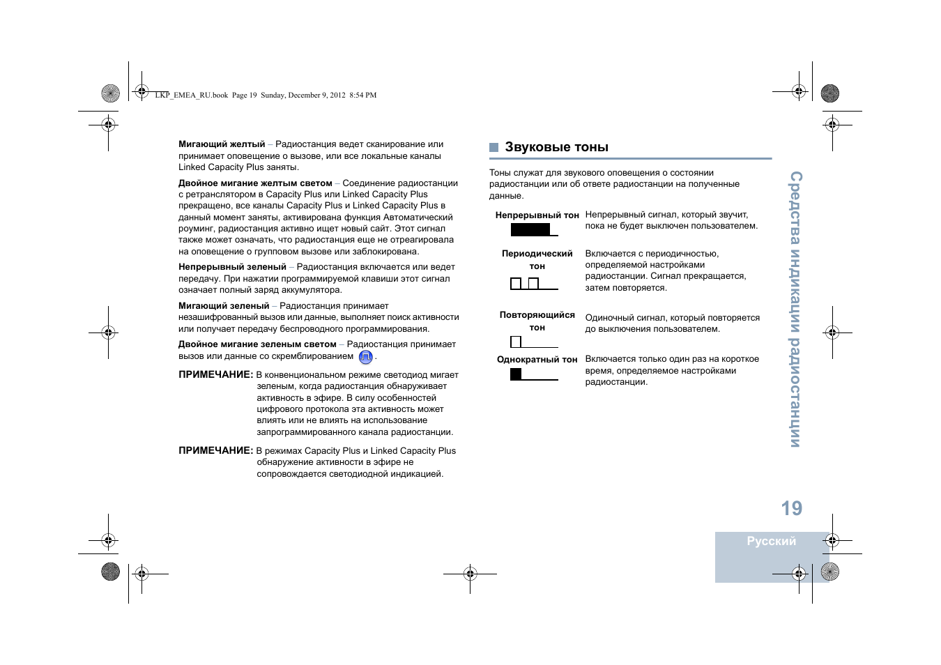 Звуковые тоны, Сред ств а индикации радио ст анции | Motorola DP 2600 User Manual | Page 729 / 900