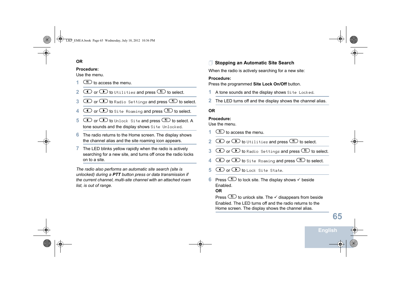 Stopping an automatic site search | Motorola DP 2600 User Manual | Page 75 / 900