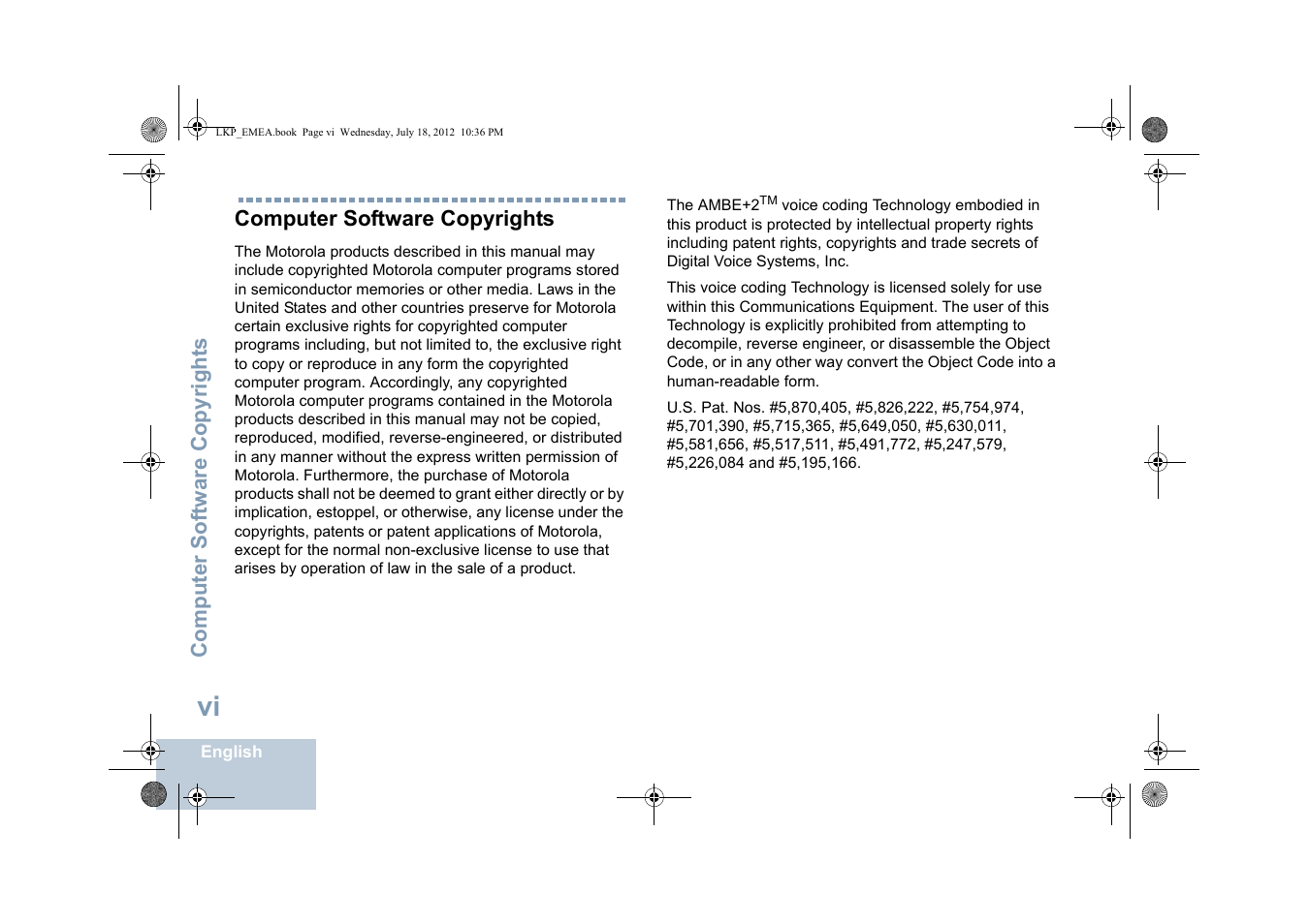 Computer software copyrights | Motorola DP 2600 User Manual | Page 8 / 900