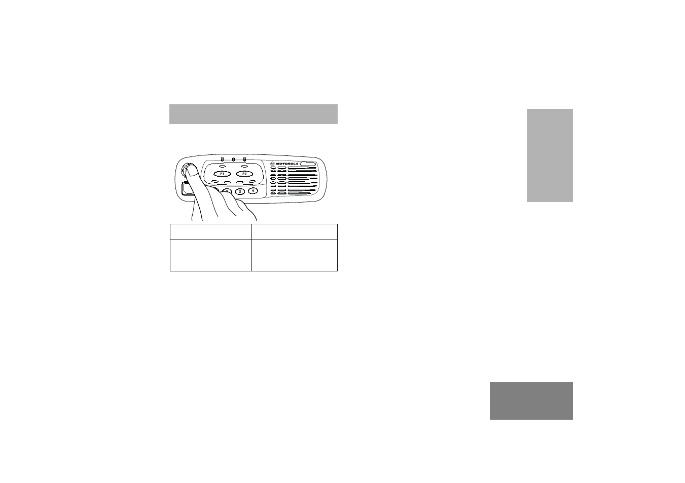 Getting started, Turning the radio on or off, Adjusting the volume | Radio on indication | Motorola GM 340 User Manual | Page 11 / 32