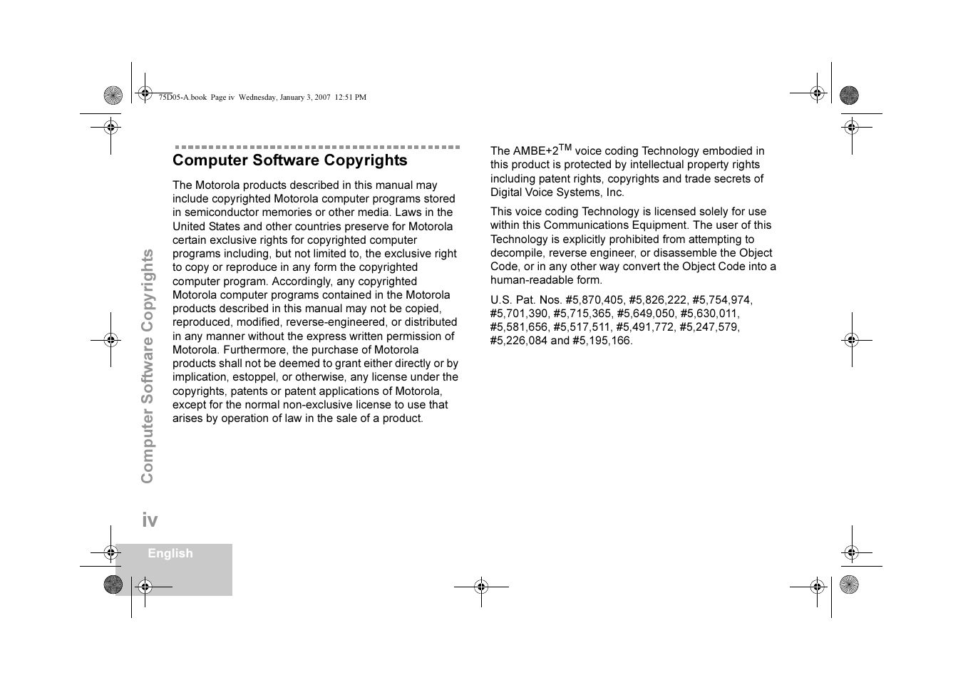 Computer software copyrights | Motorola DM 3400-3401 User Manual | Page 5 / 26