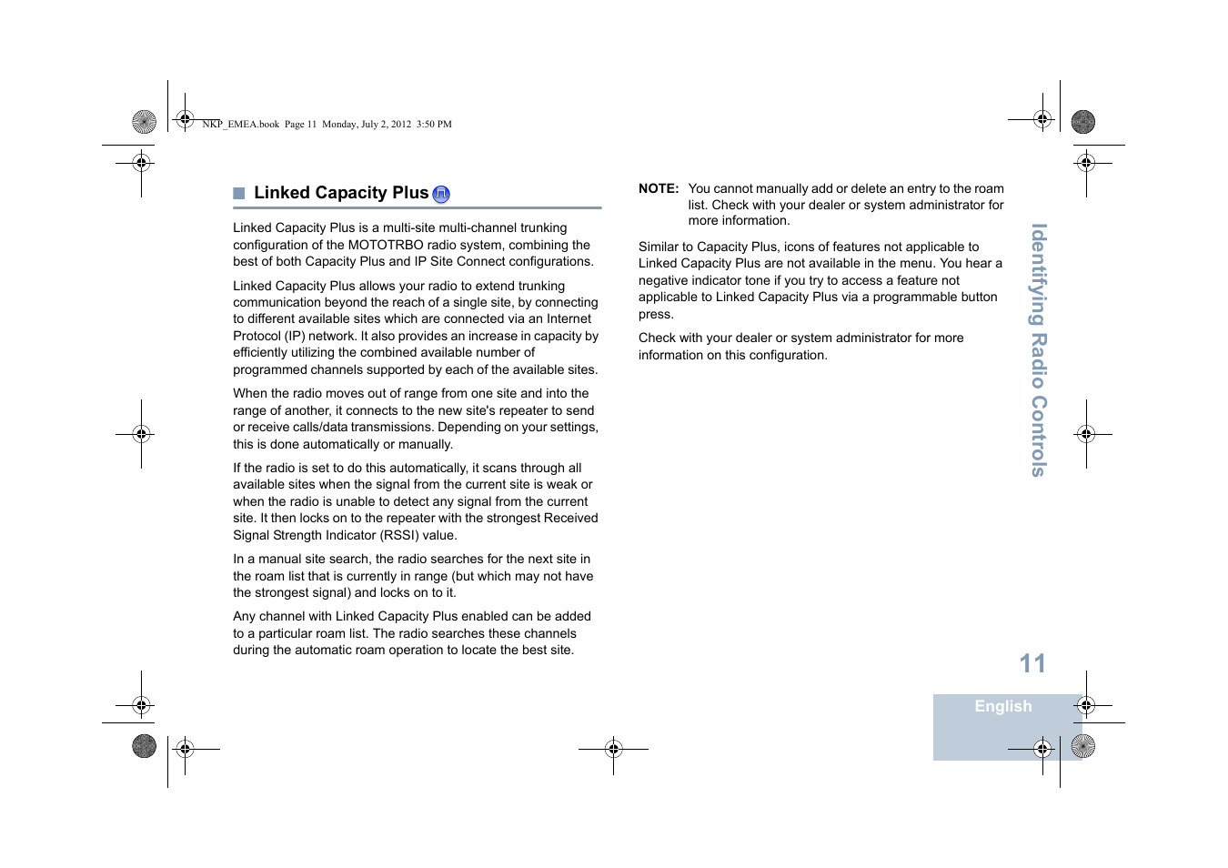 Linked capacity plus, See linked capacity plus, Identifying radio controls | Motorola DP 4400 UHF User Manual | Page 19 / 436