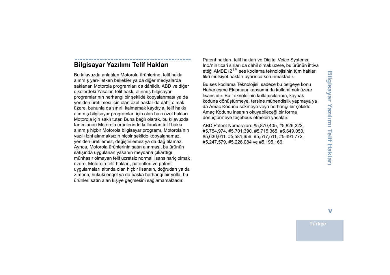 Bilgisayar yazılımı telif hakları | Motorola DP 4400 UHF User Manual | Page 247 / 436