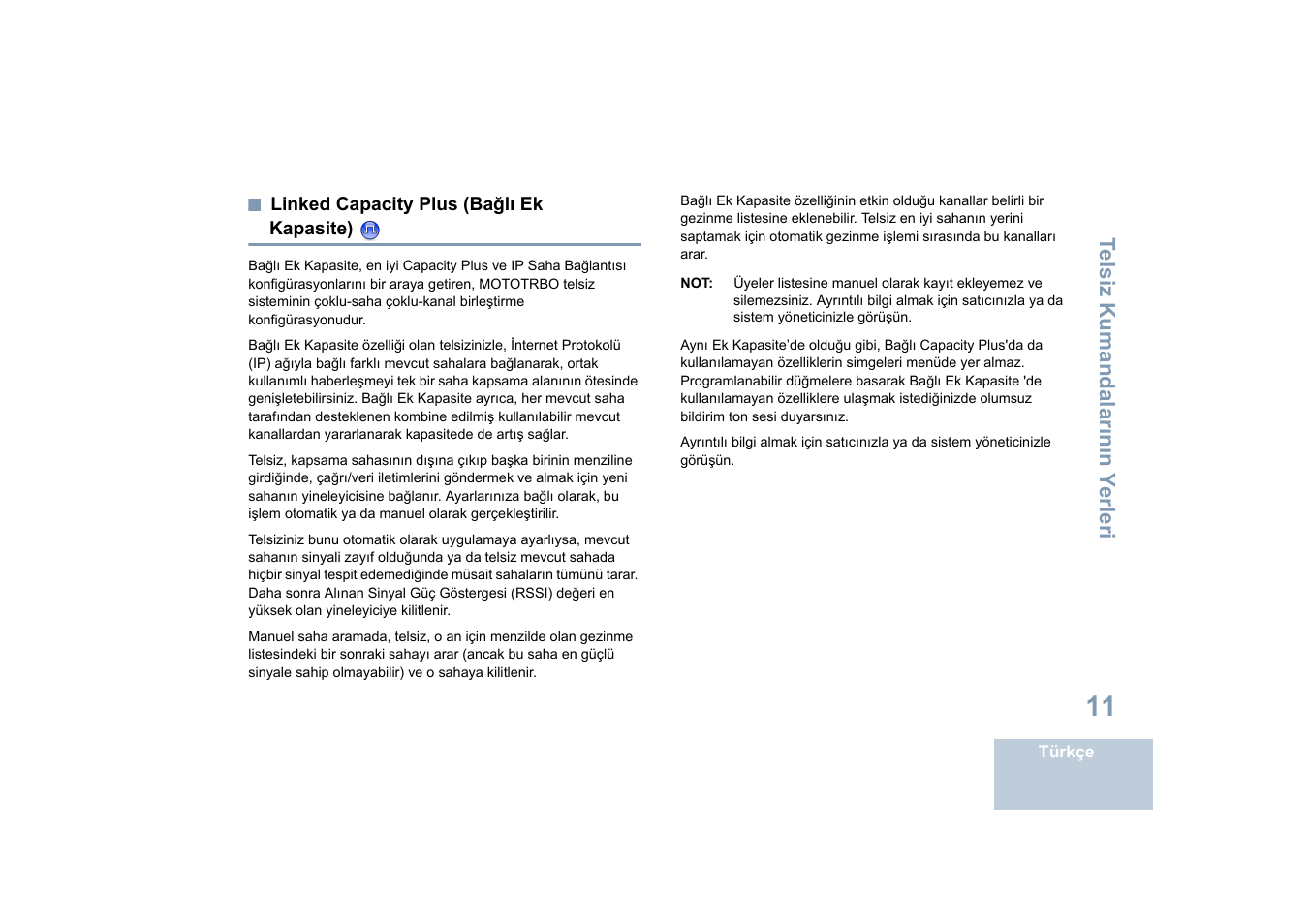 Linked capacity plus (bağlı ek kapasite), Sayfad, Linked capacity plus (bağlı ek kapasite) adl | Sayfa | Motorola DP 4400 UHF User Manual | Page 259 / 436