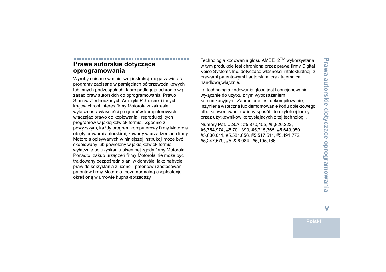 Prawa autorskie dotyczące oprogramowania | Motorola DP 4400 UHF User Manual | Page 295 / 436