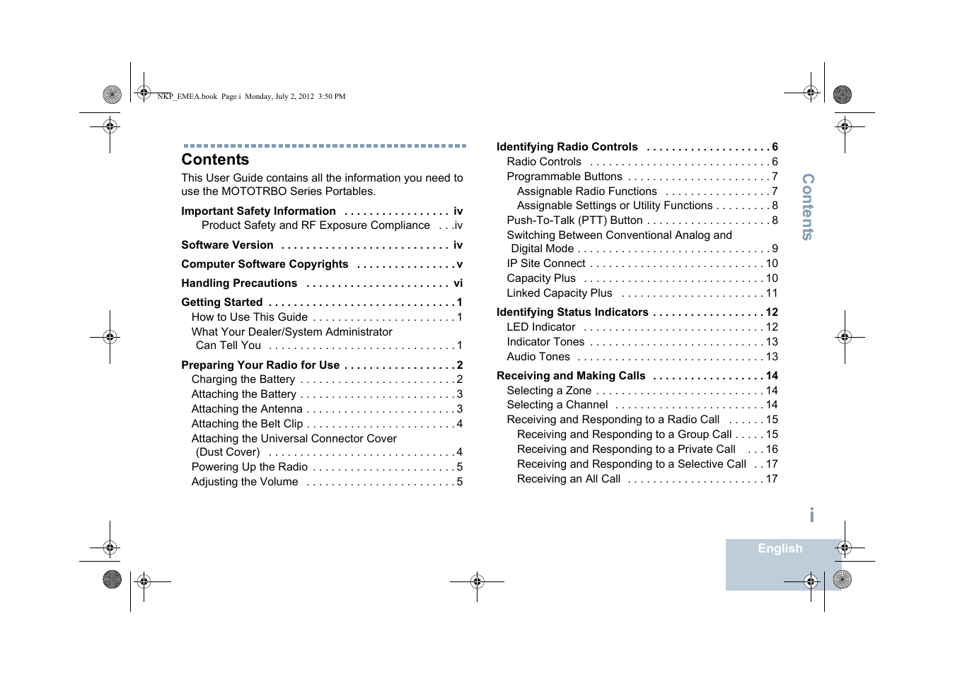 Motorola DP 4400 UHF User Manual | Page 3 / 436