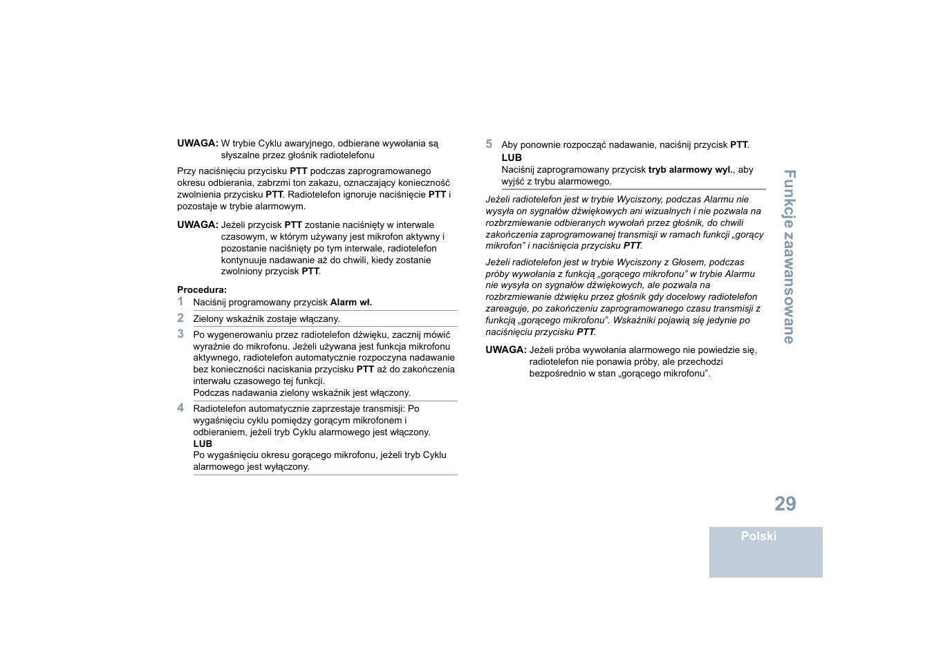 Funkcje zaawansowane | Motorola DP 4400 UHF User Manual | Page 325 / 436