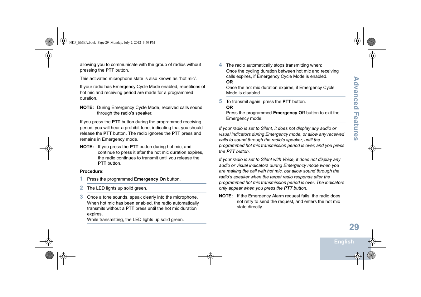 Advanced features | Motorola DP 4400 UHF User Manual | Page 37 / 436