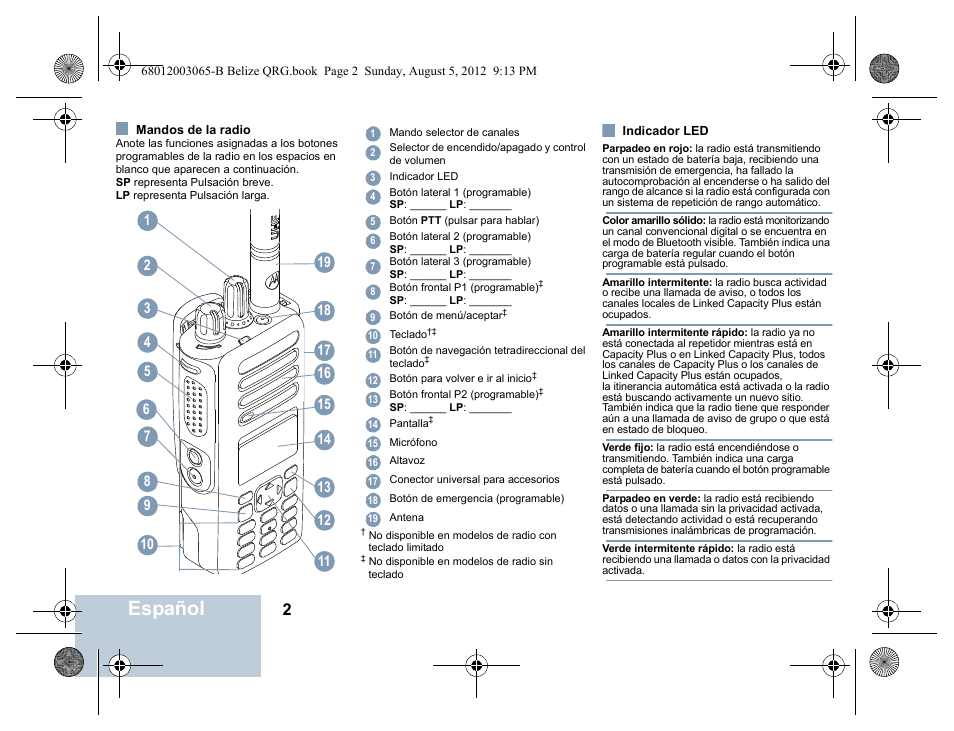 Español | Motorola DP 4600 UHF User Manual | Page 12 / 40