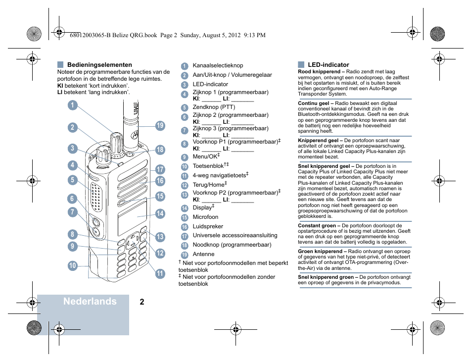 Nederlands | Motorola DP 4600 UHF User Manual | Page 16 / 40