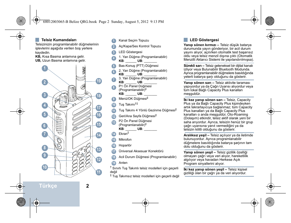 Türkçe | Motorola DP 4600 UHF User Manual | Page 28 / 40