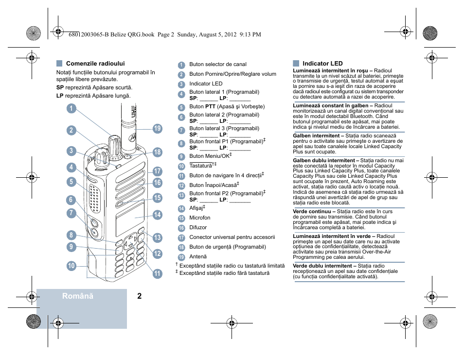 Română 2 | Motorola DP 4600 UHF User Manual | Page 34 / 40