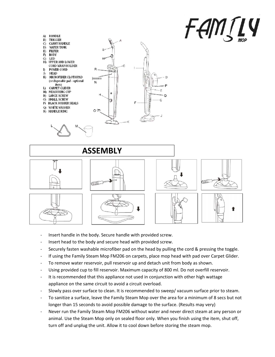 Assembly | Feiyue FM206 User Manual | Page 6 / 6