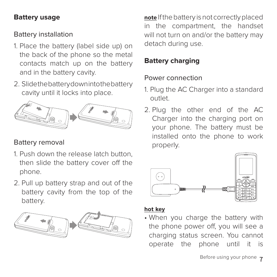 Cricket Communications A100 User Manual | Page 7 / 53