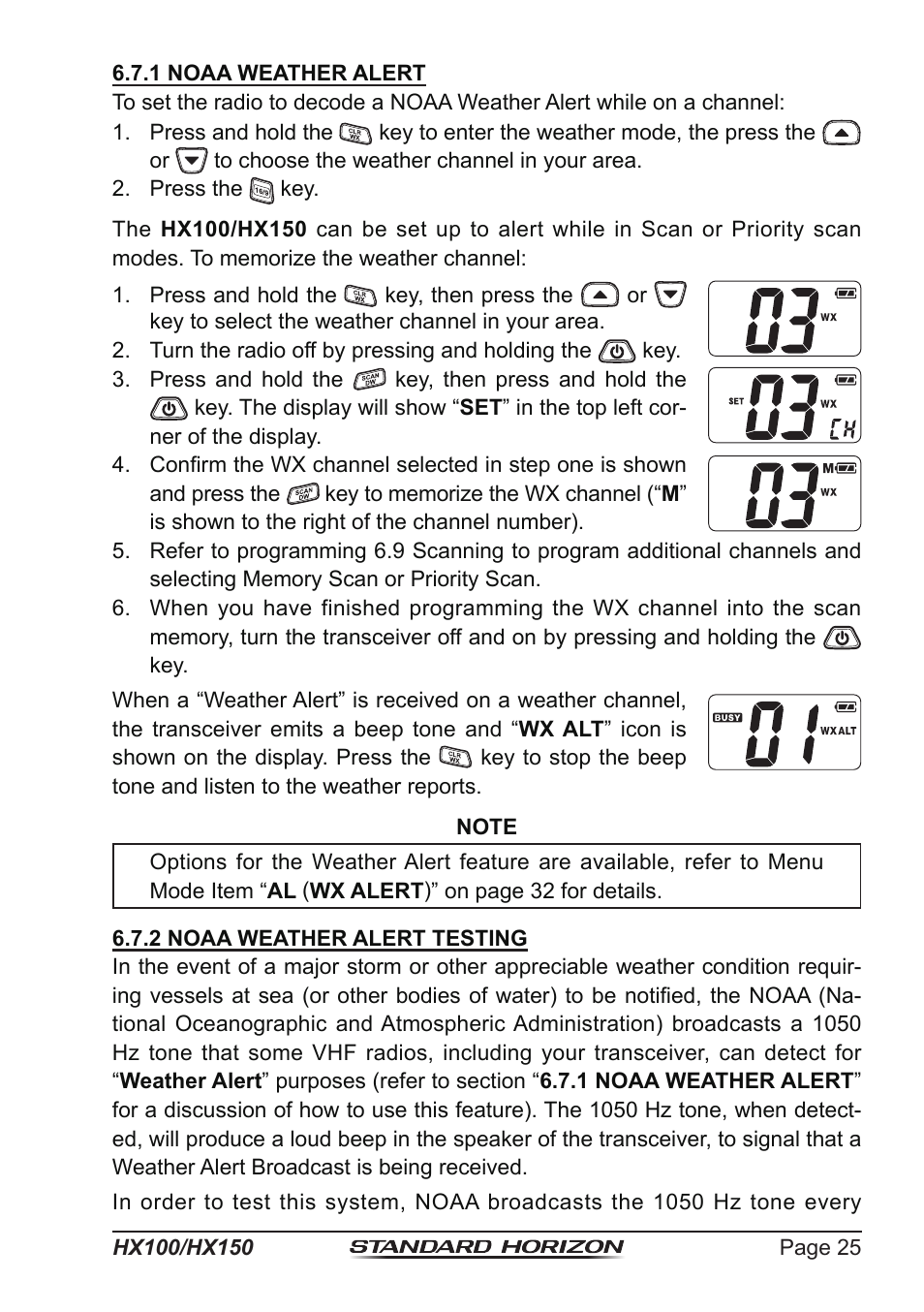 Standard Horizon HX-100S User Manual | Page 25 / 48