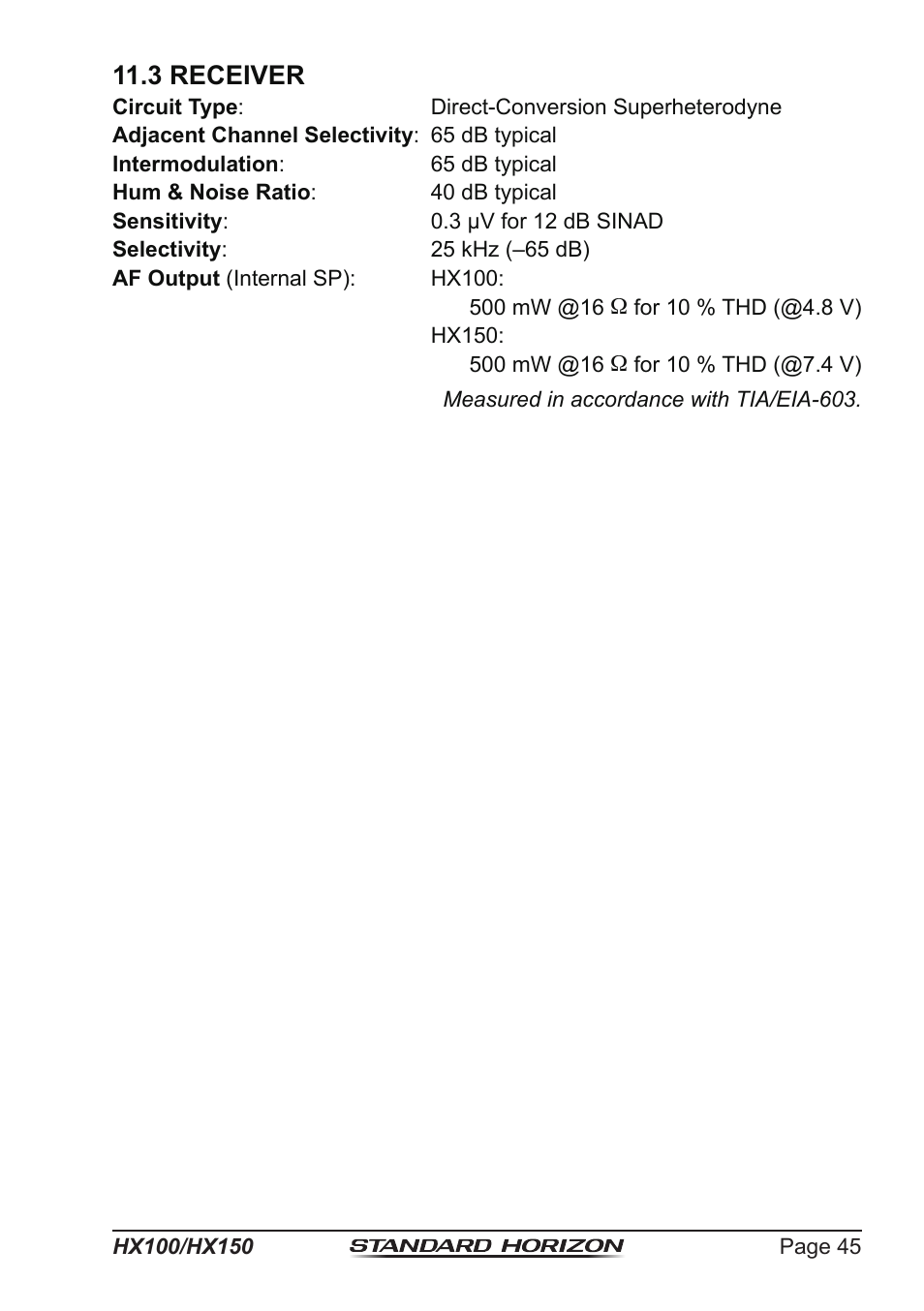 3 receiver | Standard Horizon HX-100S User Manual | Page 45 / 48