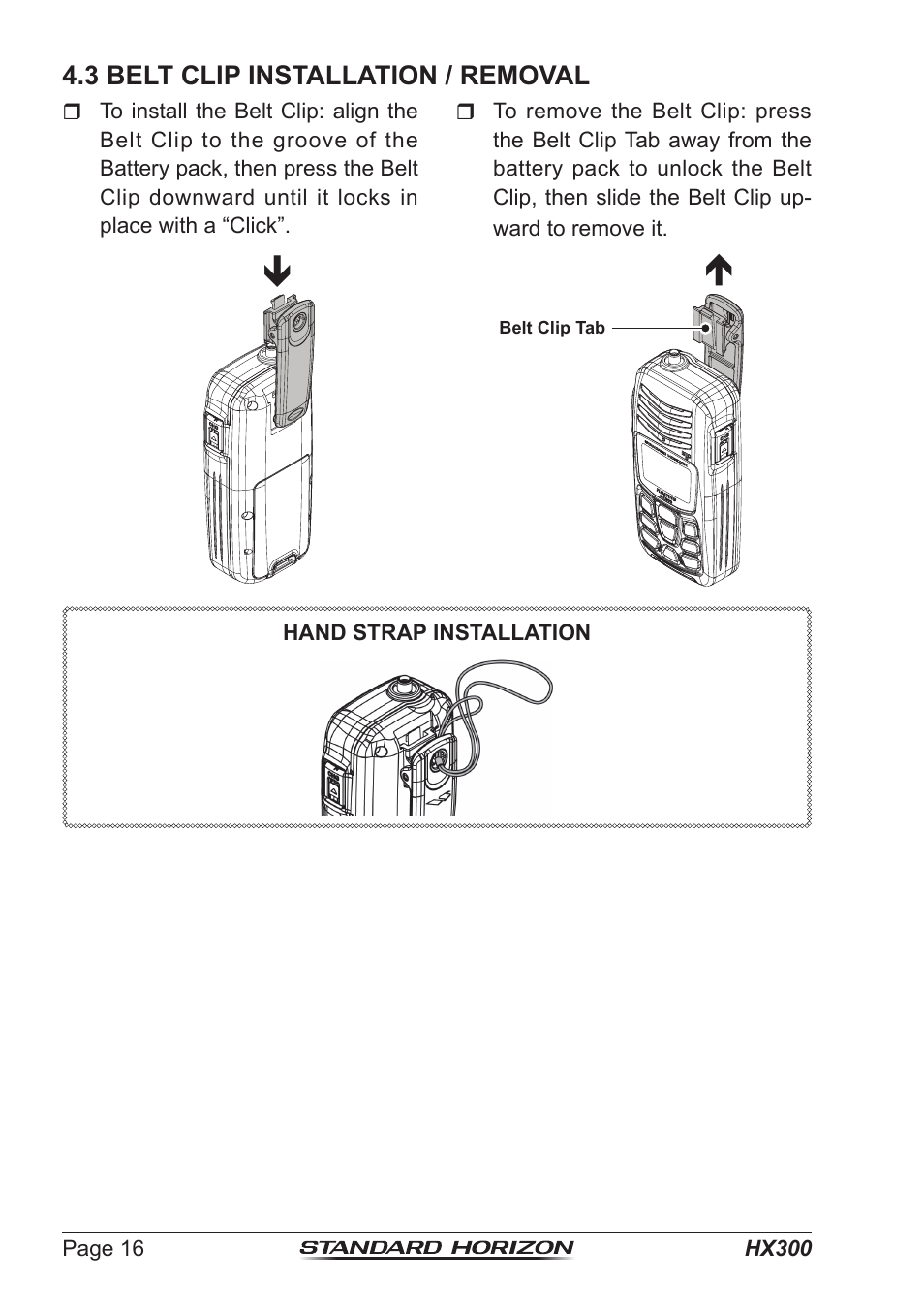 Standard Horizon HX-300 User Manual | Page 16 / 48