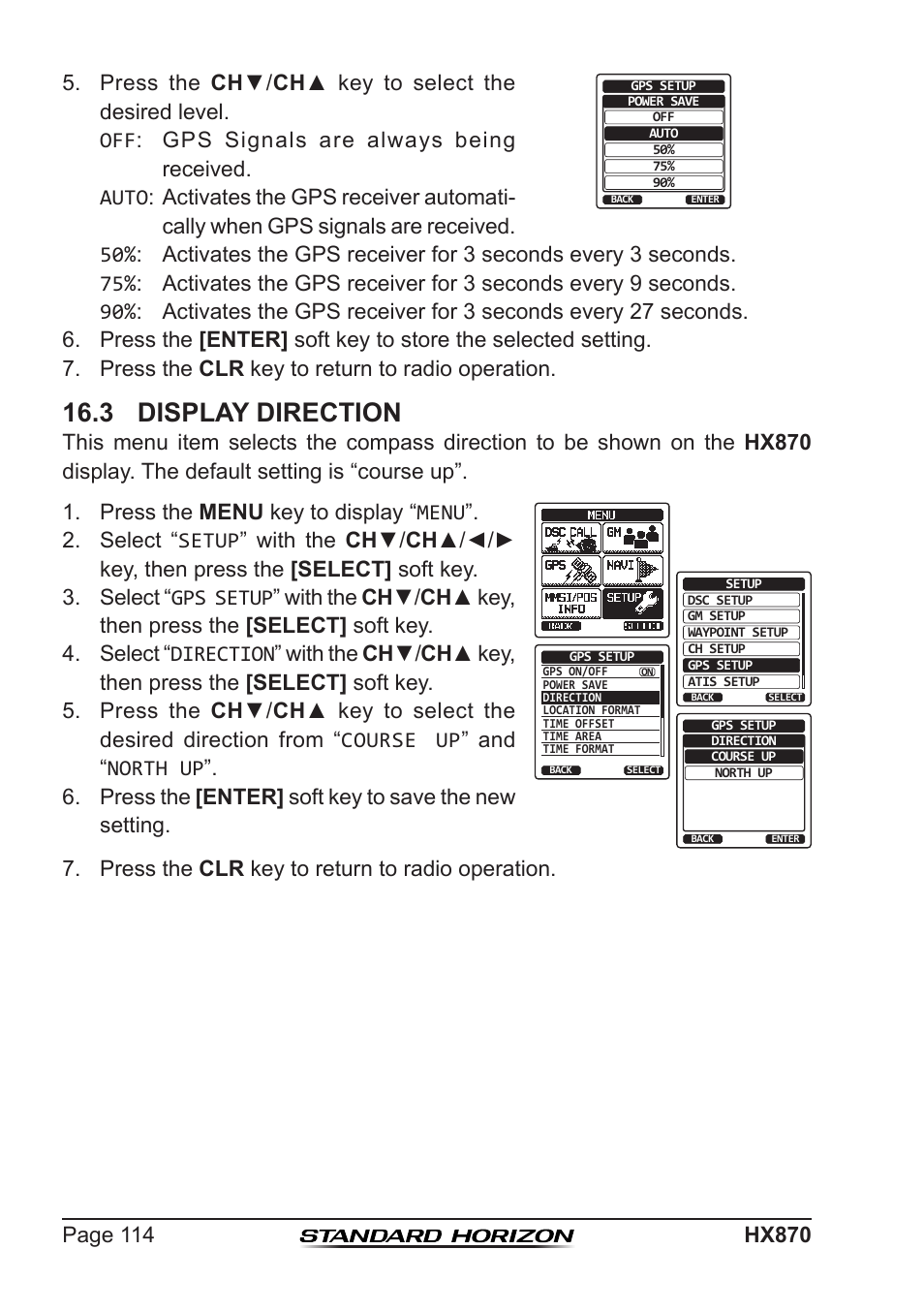 3 display direction | Standard Horizon HX-870 User Manual | Page 114 / 140