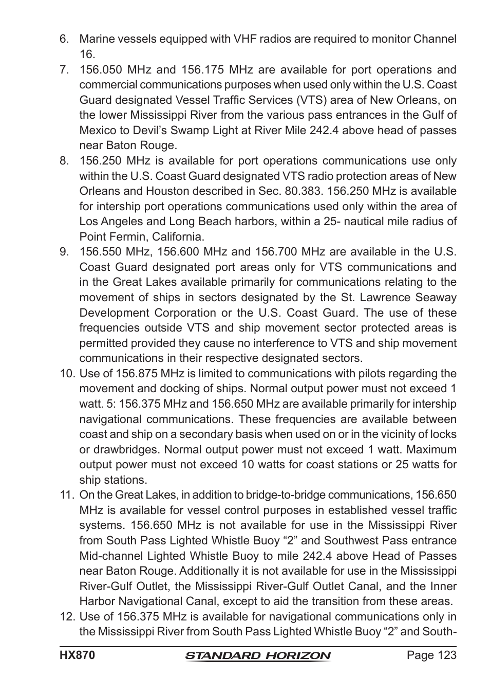 Standard Horizon HX-870 User Manual | Page 123 / 140