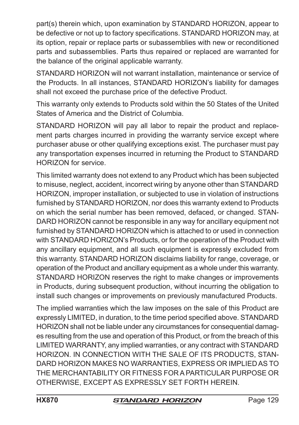 Standard Horizon HX-870 User Manual | Page 129 / 140