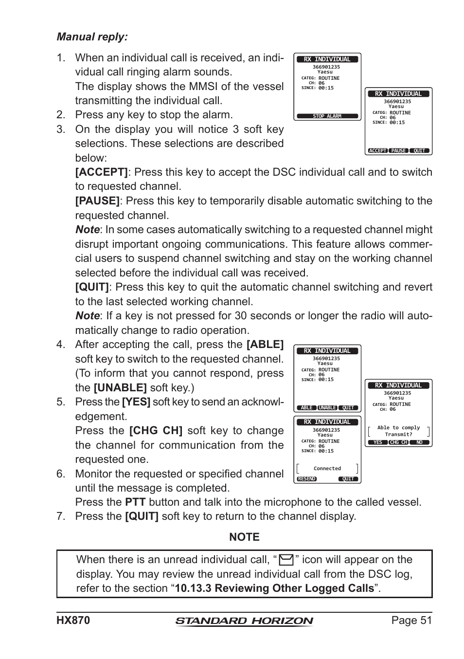 Standard Horizon HX-870 User Manual | Page 51 / 140