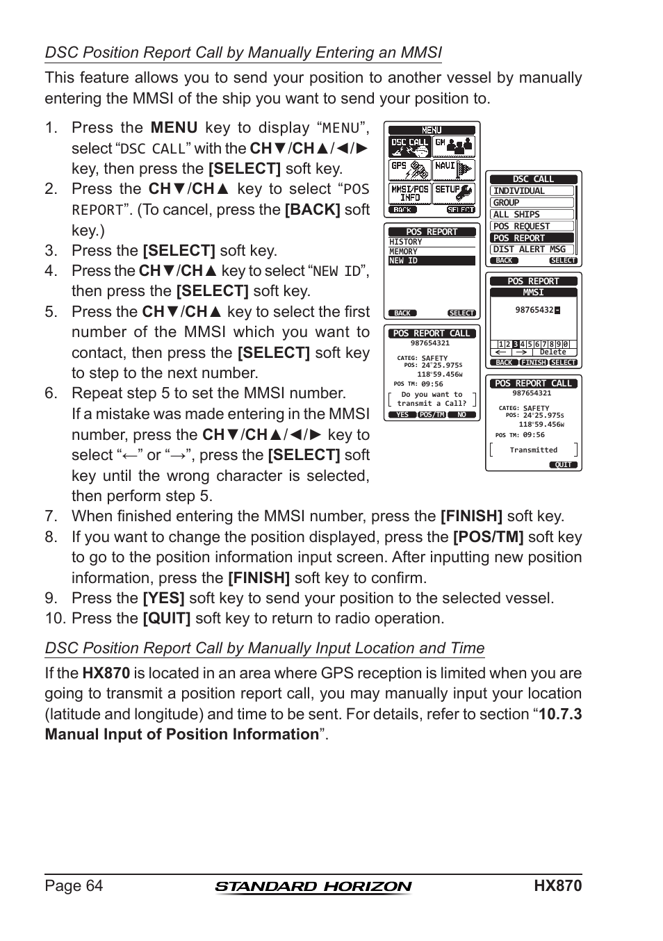 Standard Horizon HX-870 User Manual | Page 64 / 140