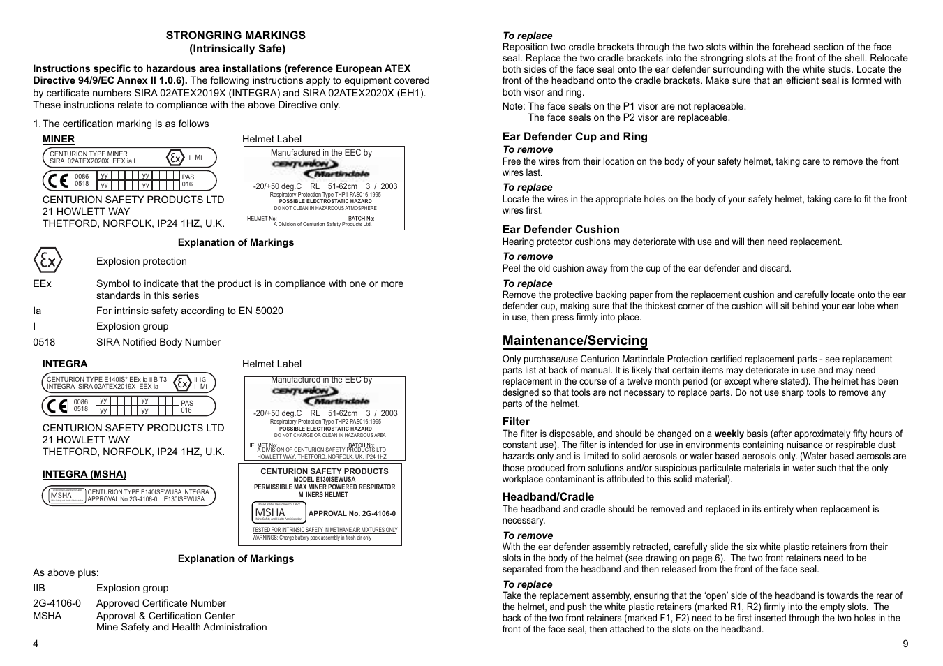Maintenance/servicing | Centurion Welding System User Manual | Page 4 / 6