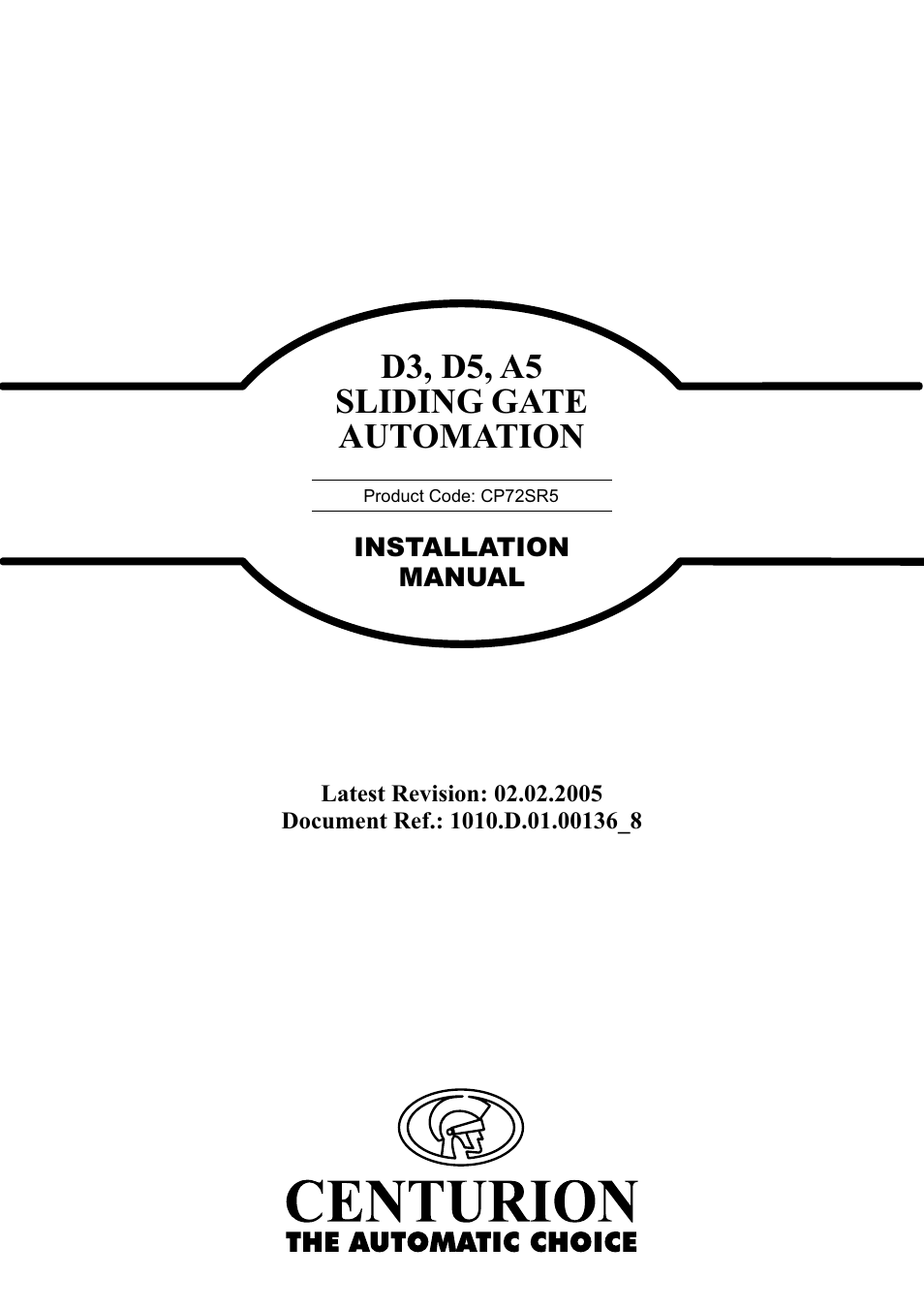 Centurion CP72SR5 User Manual | 36 pages