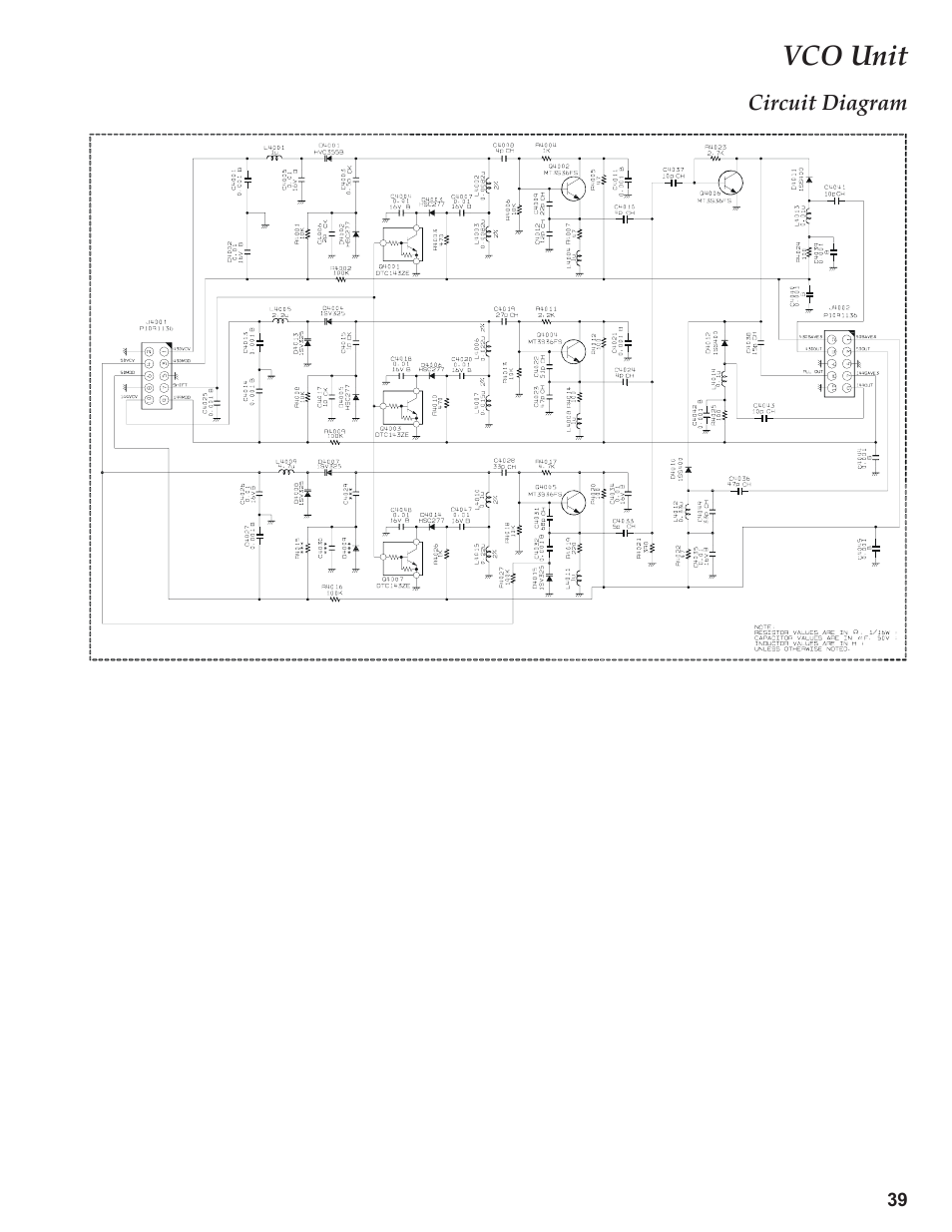 Vco unit, Circuit diagram | Yaesu VX-3R Сервис-мануал User Manual | Page 39 / 44