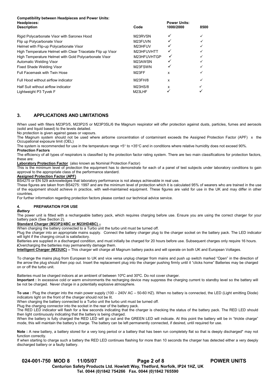 Centurion MAGNUM M23/2000 User Manual | Page 2 / 8