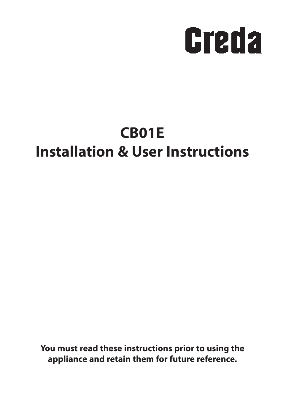 Creda CB01E User Manual | 36 pages